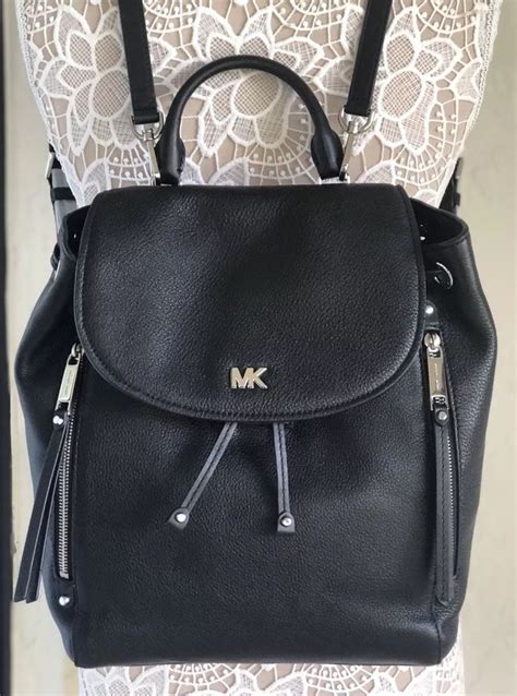 michael kors evie for sale black medium|Evie Medium Leather Backpack .